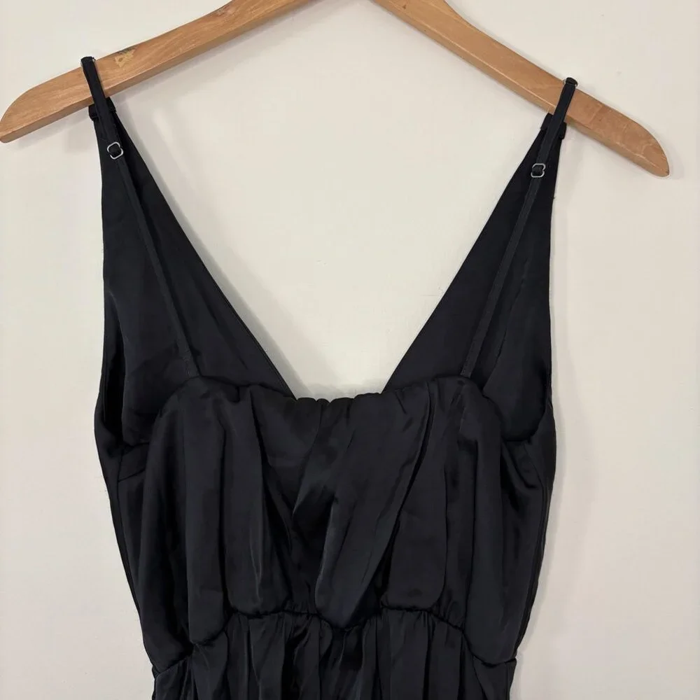 Abercrombie & Fitch Black Maxi Wrap Slip Dress